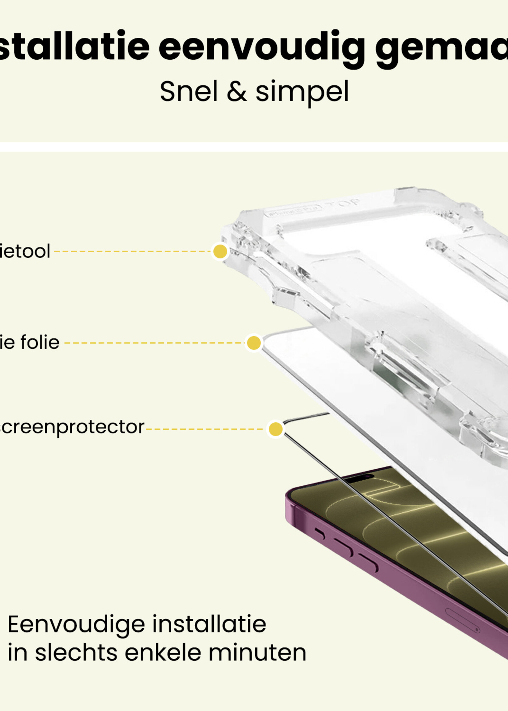LUQ LUQ iPhone 18 Pro Max Hybrid Screenprotector - 3 PACK