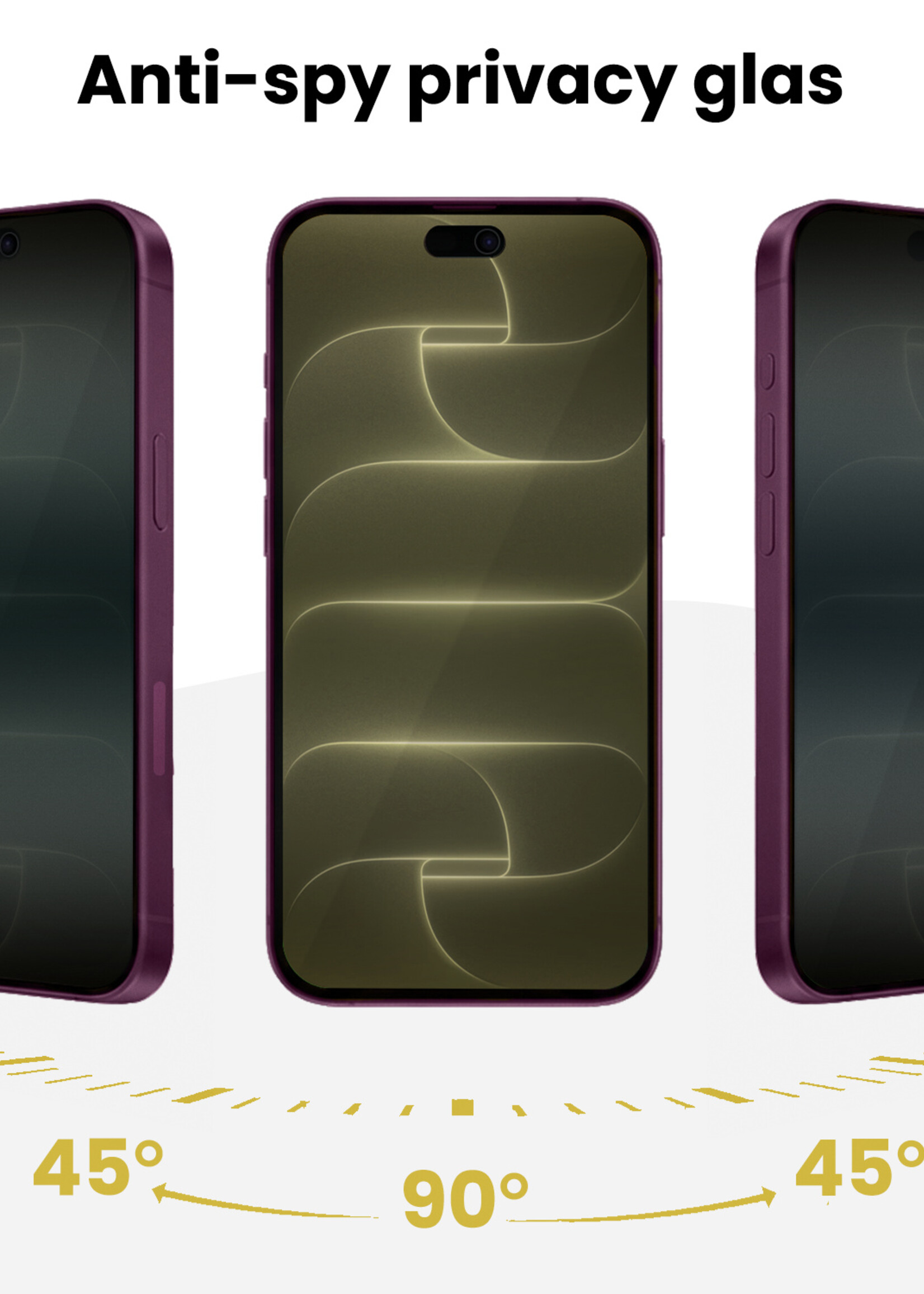 LUQ LUQ iPhone 18 Pro Hybrid Privacy Screenprotector - 2 PACK