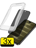 LUQ LUQ iPhone 18 Pro Max Hybrid Privacy Screenprotector - 3 PACK