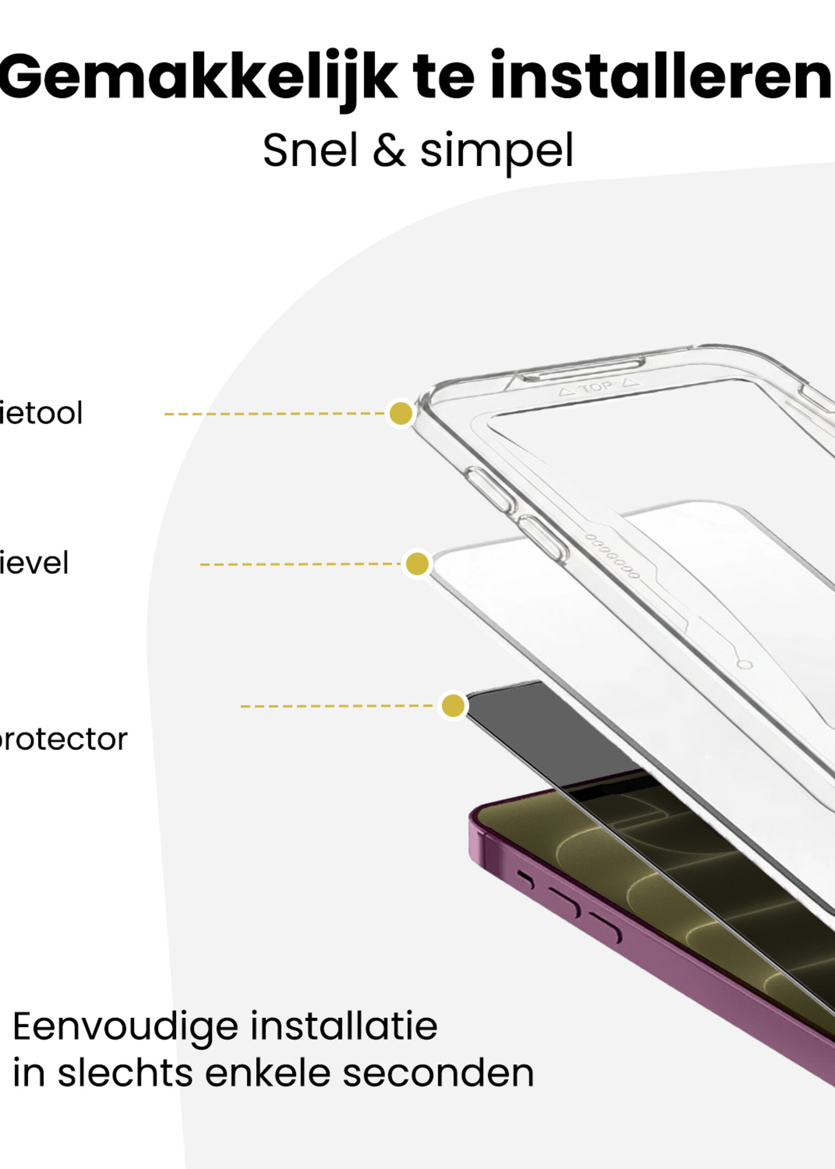 LUQ LUQ iPhone 18 Pro Max Hybrid Privacy Screenprotector - 3 PACK
