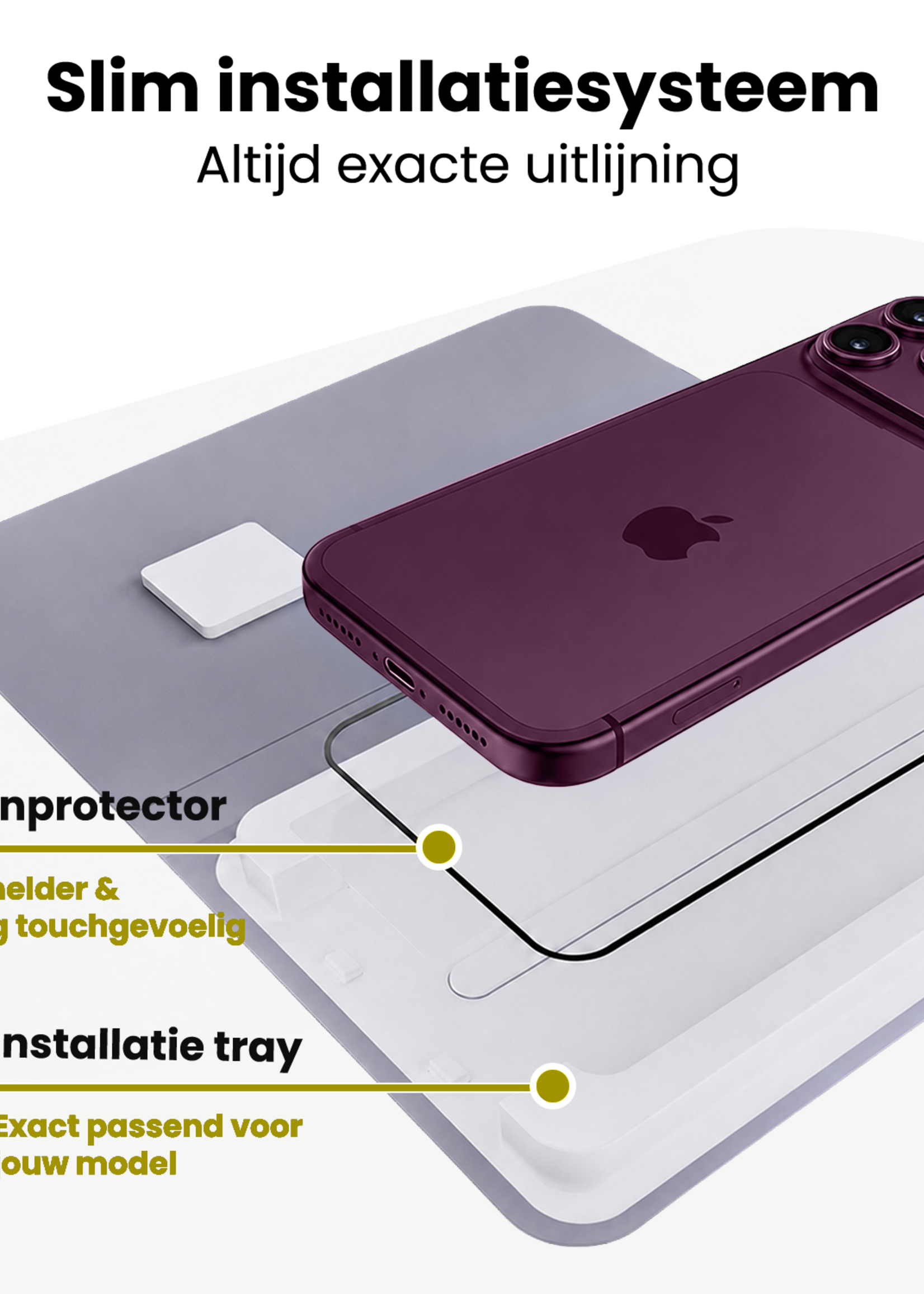 LUQ LUQ iPhone 18 Pro Screenprotector Perfect Fit Kit - 2 PACK