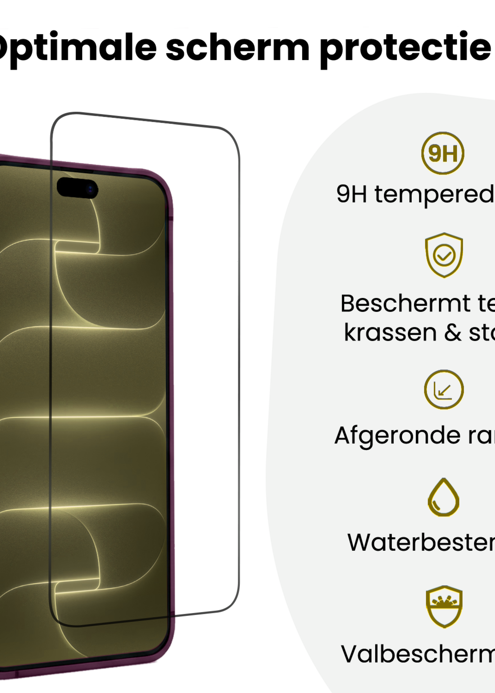 LUQ LUQ iPhone 18 Pro Screenprotector Perfect Fit Kit - 2 PACK
