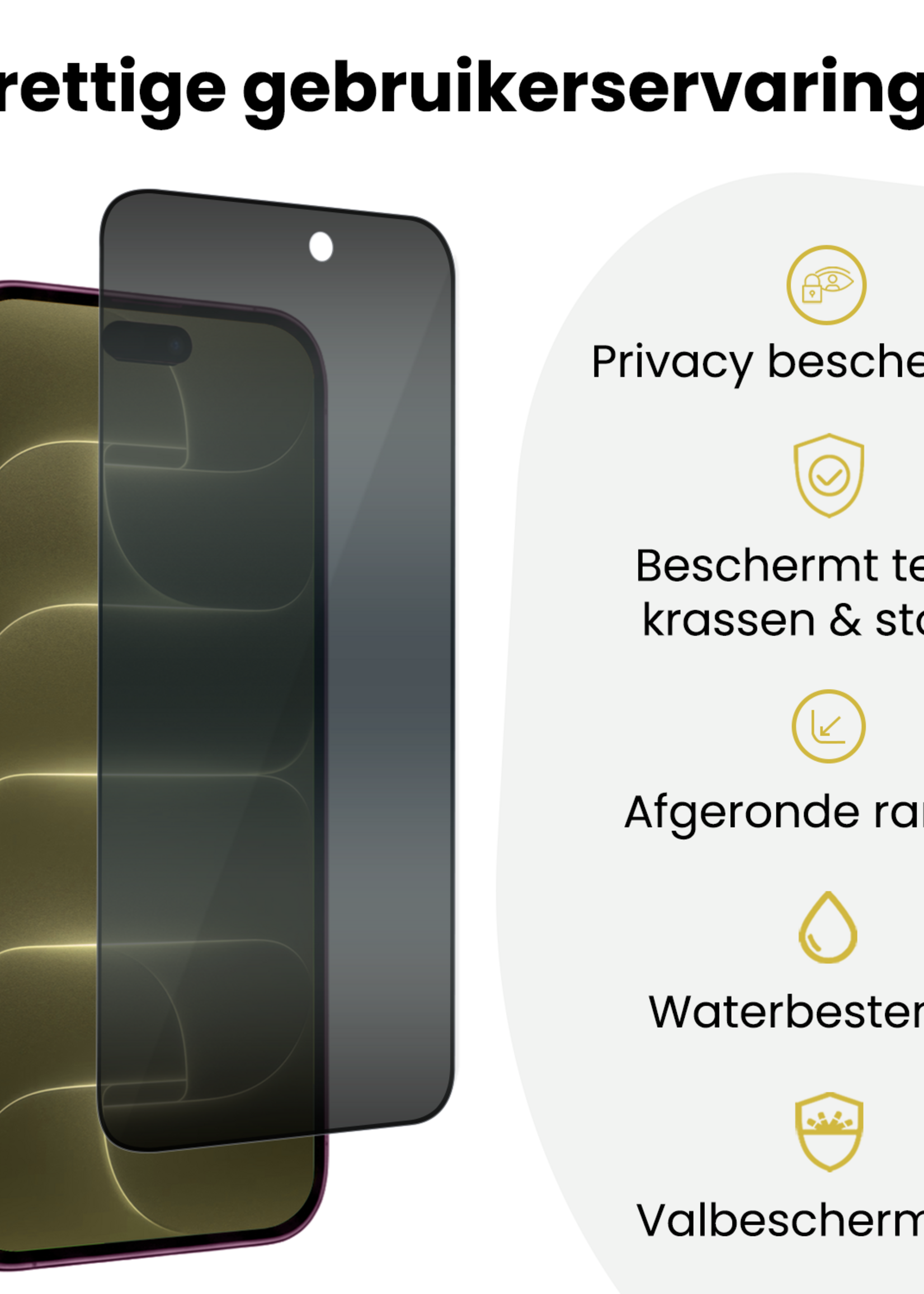 LUQ LUQ iPhone 18 Pro Hybrid Privacy Screenprotector - 3 PACK