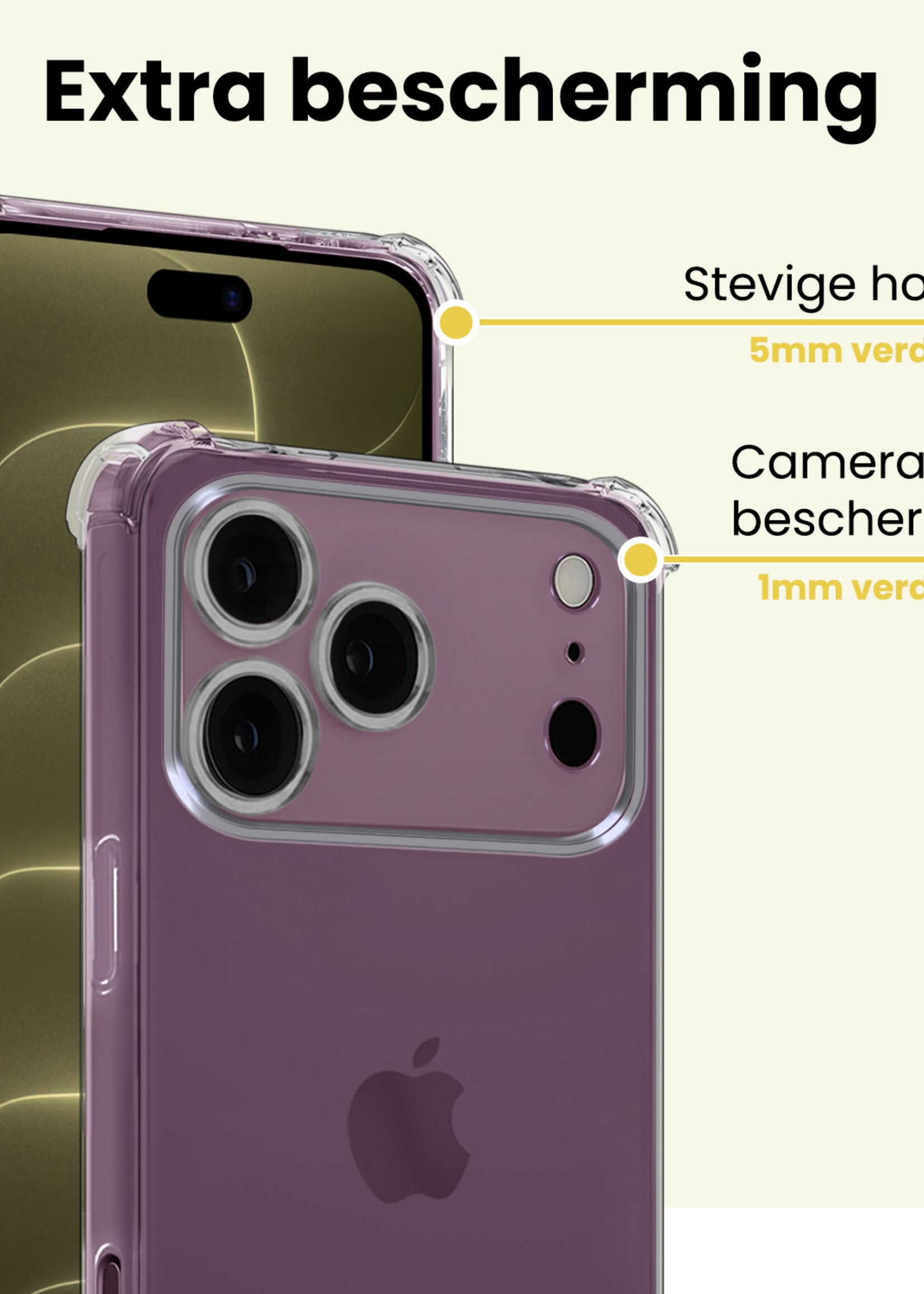 LUQ LUQ iPhone 18 Pro Hoesje Shockproof - Transparant