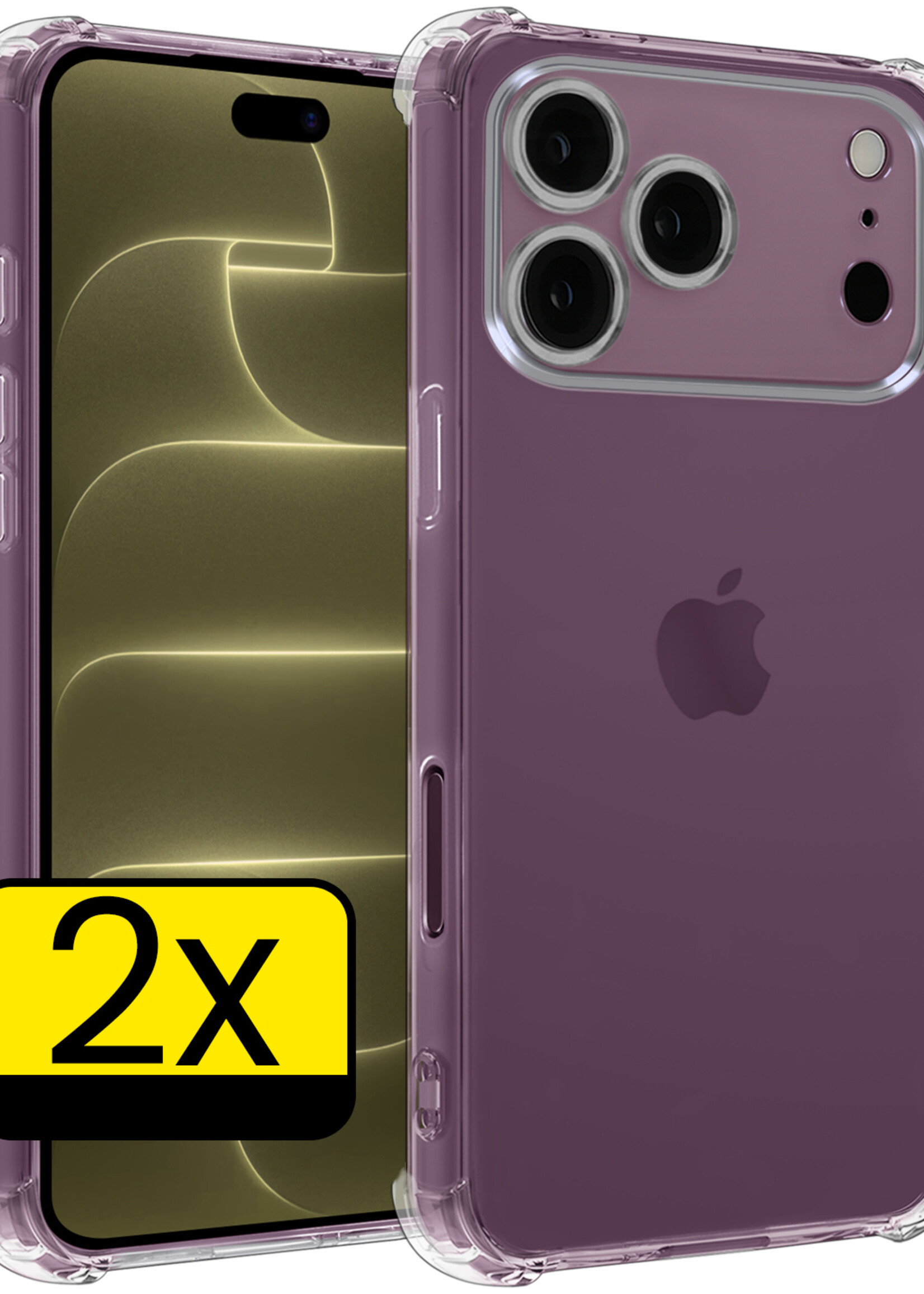 LUQ LUQ iPhone 18 Pro Max Hoesje Shockproof - Transparant - 2 PACK