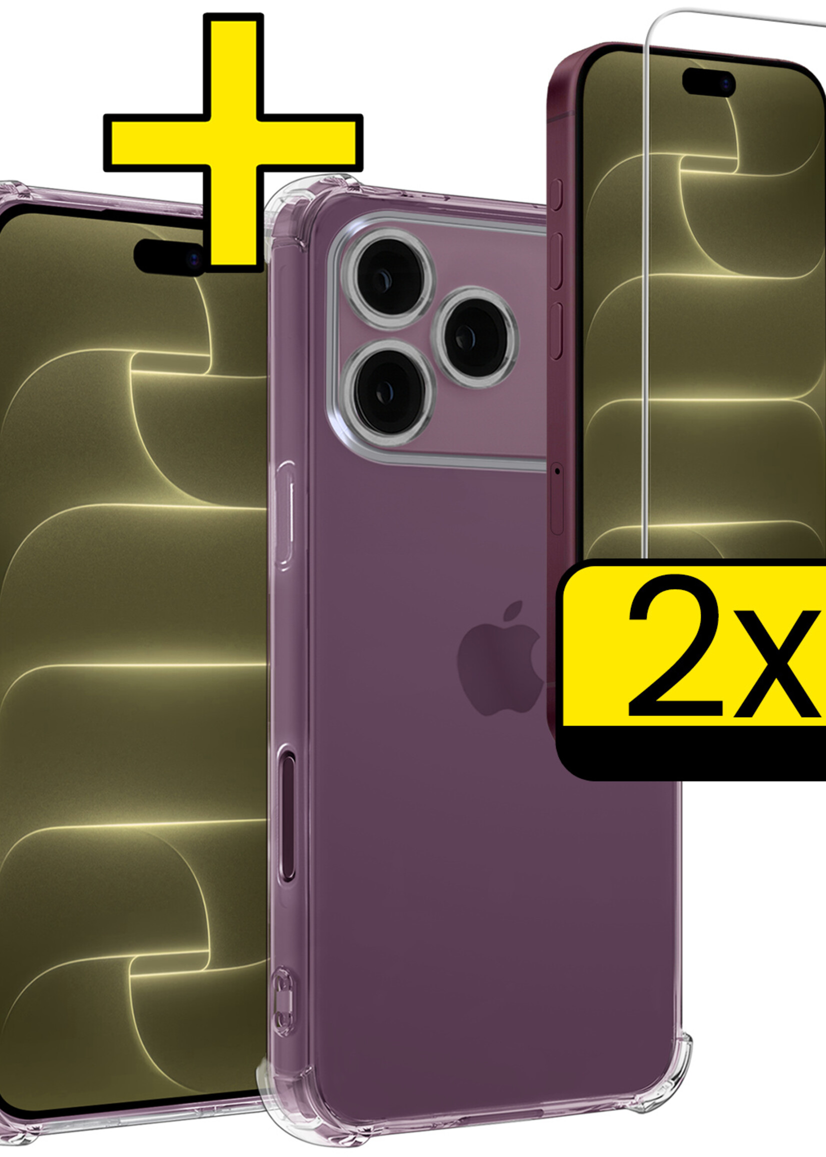 LUQ LUQ iPhone 18 Pro Max Hoesje Shockproof Met 2x Screenprotector Met Dichte Notch