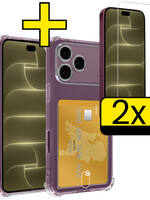 LUQ LUQ iPhone 18 Pro Hoesje Pashouder Met 2x Screenprotector