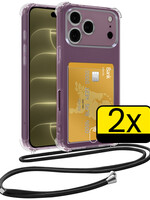 LUQ LUQ iPhone 18 Pro Hoesje Pashouder met Koord - 2 PACK
