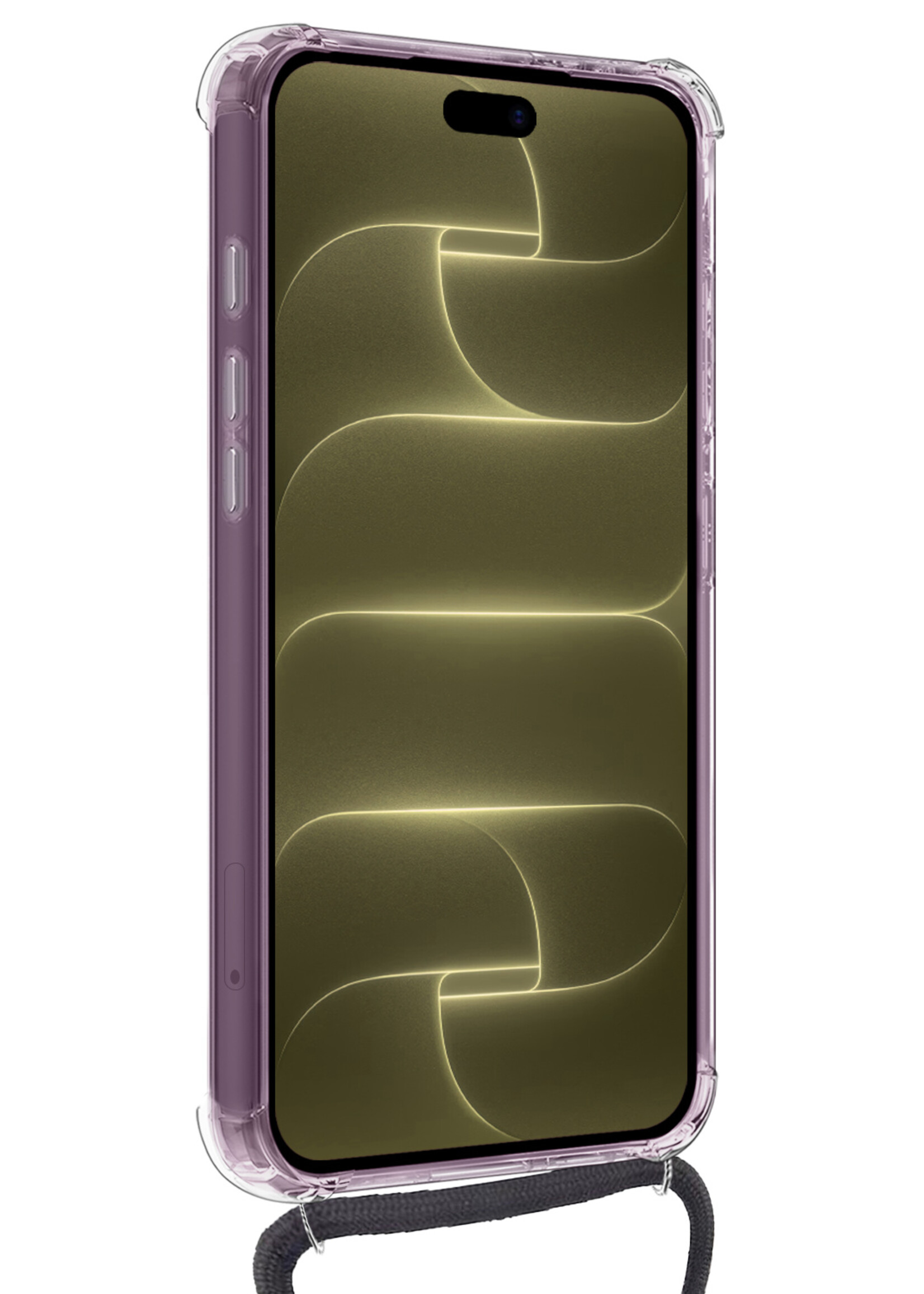 LUQ LUQ iPhone 18 Pro Max Hoesje Pashouder met Koord Met 2x Screenprotector