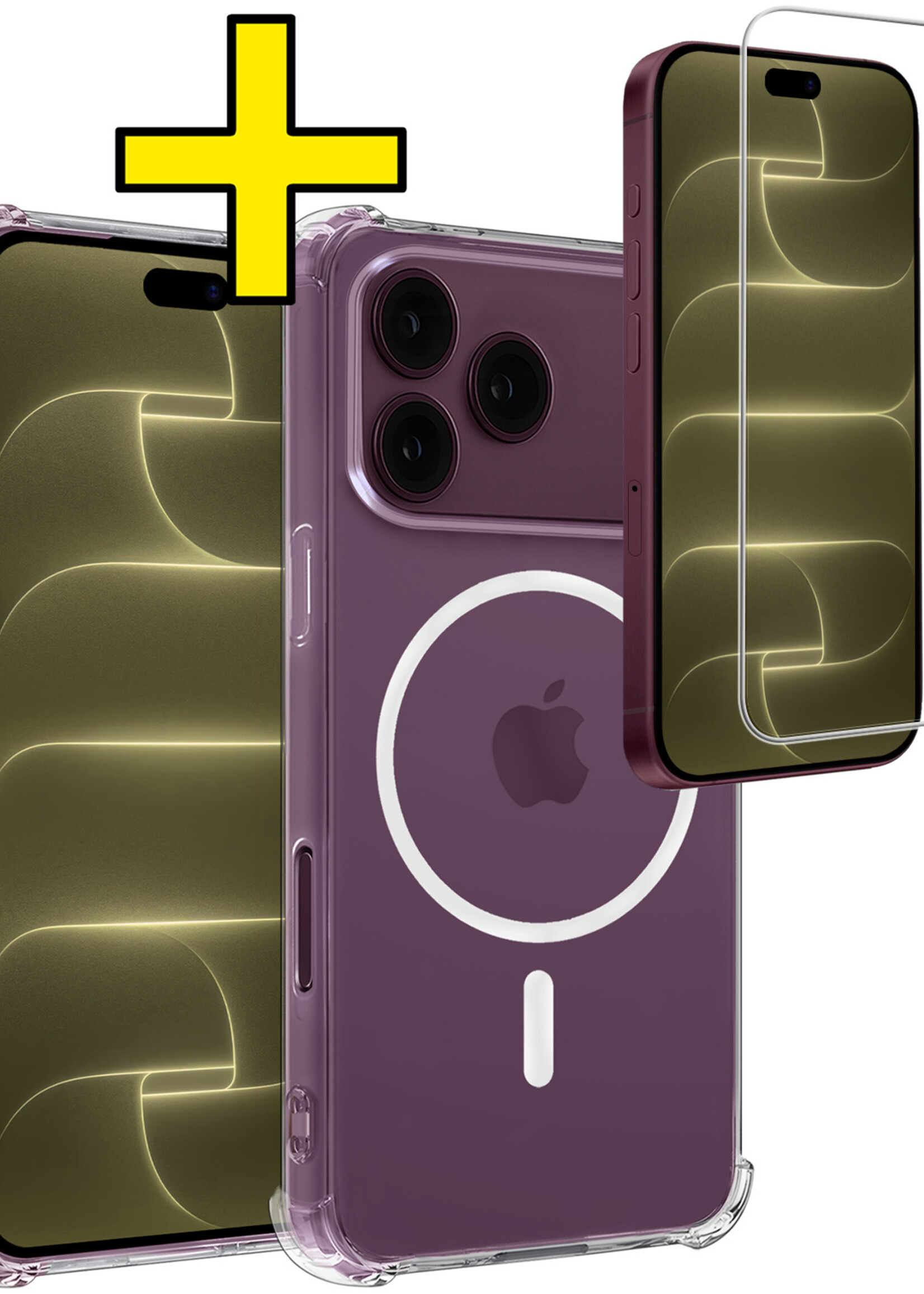 LUQ LUQ iPhone 18 Pro Magsafe Hoesje Transparant Met Screenprotector