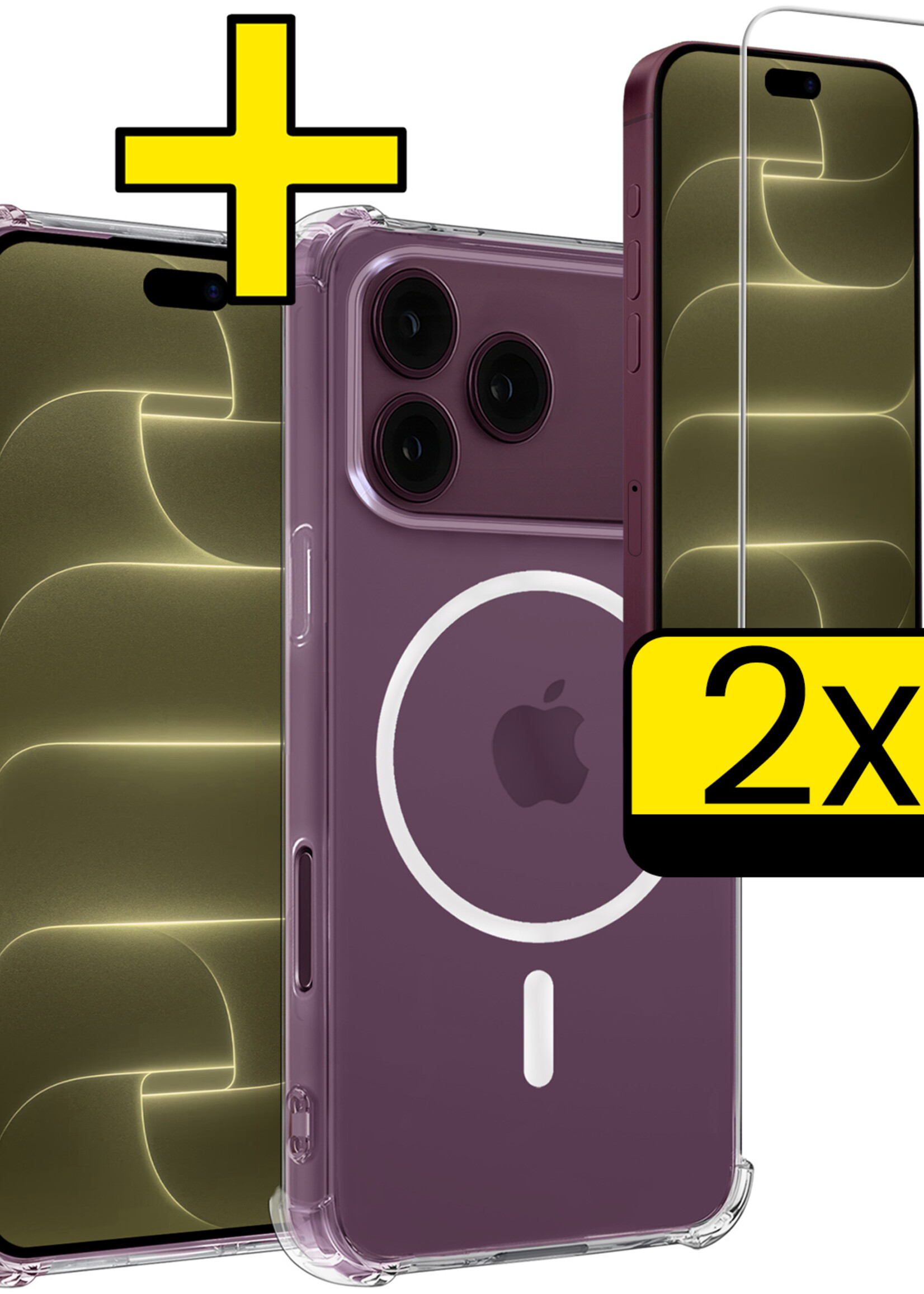 LUQ LUQ iPhone 18 Pro Max Magsafe Hoesje Transparant Met 2x Screenprotector