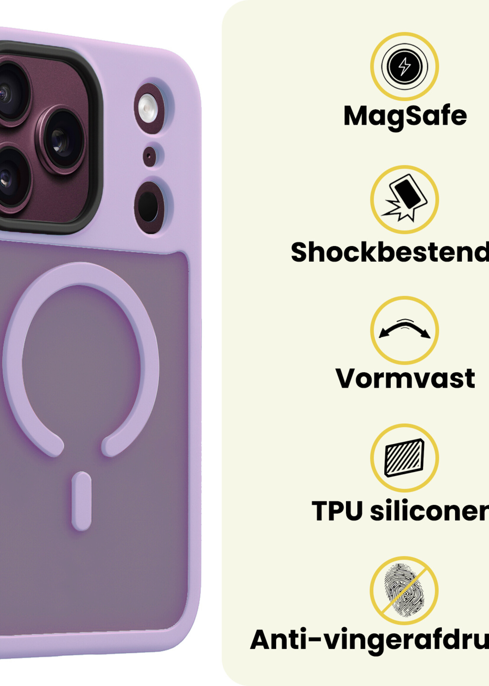 LUQ LUQ iPhone 18 Pro Magsafe Hoesje - Lila - 2 PACK