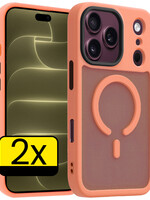 LUQ LUQ iPhone 18 Pro Magsafe Hoesje - Perzik - 2 PACK