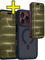 LUQ LUQ iPhone 18 Pro Magsafe Hoesje Donkerblauw Met Screenprotector