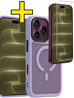 LUQ LUQ iPhone 18 Pro Magsafe Hoesje Lila Met Screenprotector