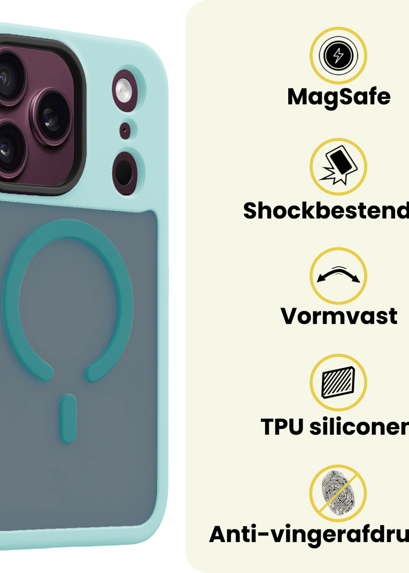 LUQ LUQ iPhone 18 Pro Max Magsafe Hoesje - Lichtblauw