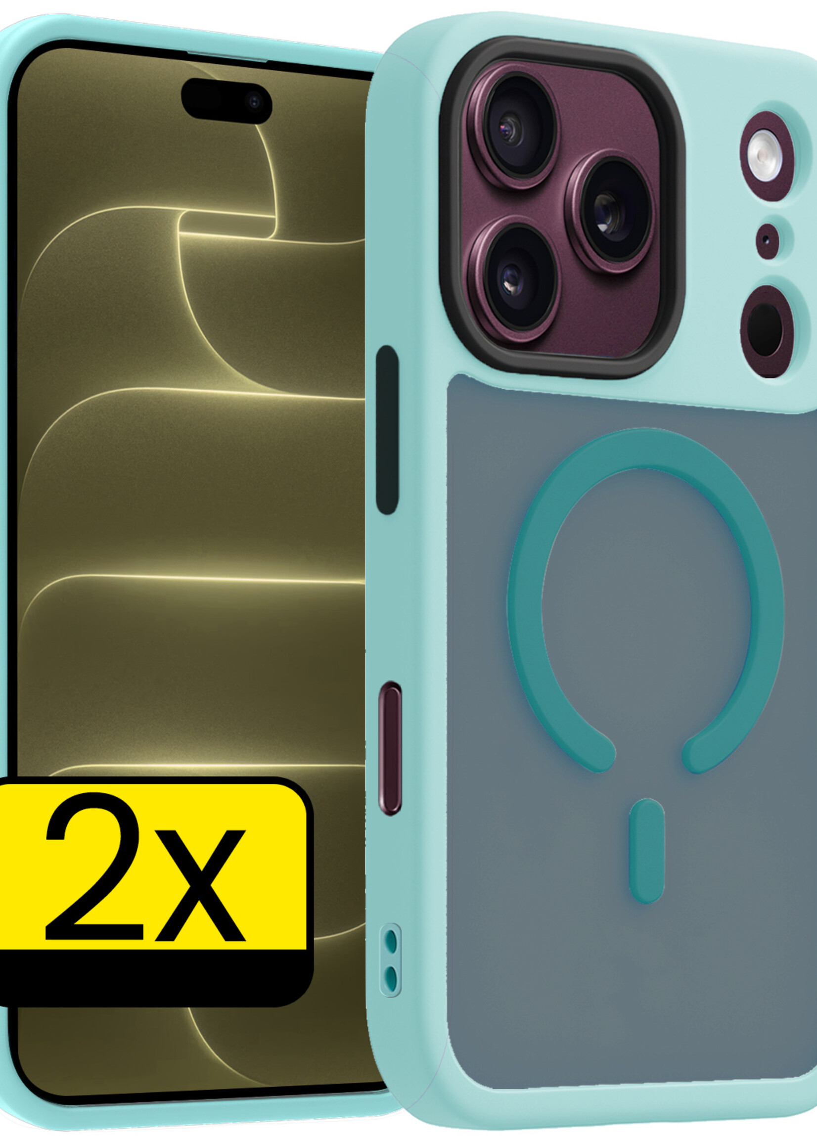 LUQ LUQ iPhone 18 Pro Max Magsafe Hoesje - Lichtblauw - 2 PACK