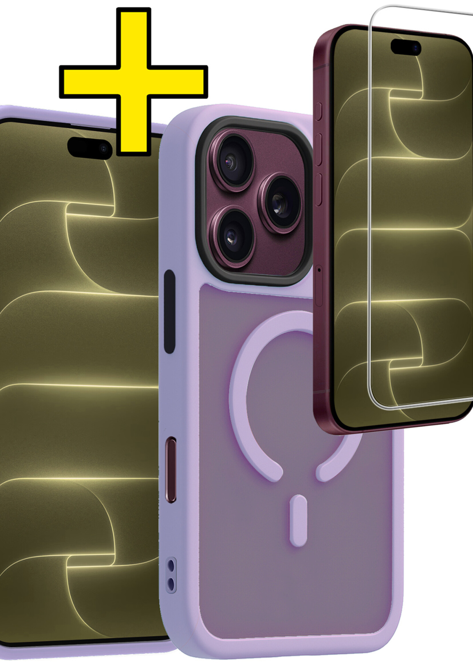 LUQ LUQ iPhone 18 Pro Max Magsafe Hoesje Lila Met Screenprotector