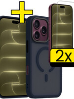 LUQ LUQ iPhone 18 Pro Max Magsafe Hoesje Donkerblauw Met 2x Screenprotector