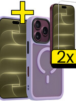 LUQ LUQ iPhone 18 Pro Max Magsafe Hoesje Lila Met 2x Screenprotector