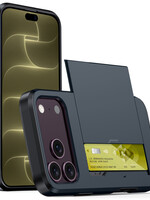 LUQ LUQ iPhone 18 Pro Hoesje Pashouder Hard - Donker Blauw