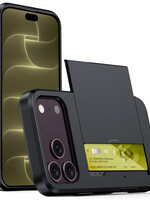LUQ LUQ iPhone 18 Pro Hoesje Pashouder Hard - Zwart