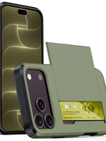LUQ LUQ iPhone 18 Pro Max Hoesje Pashouder Hard - Donker Groen