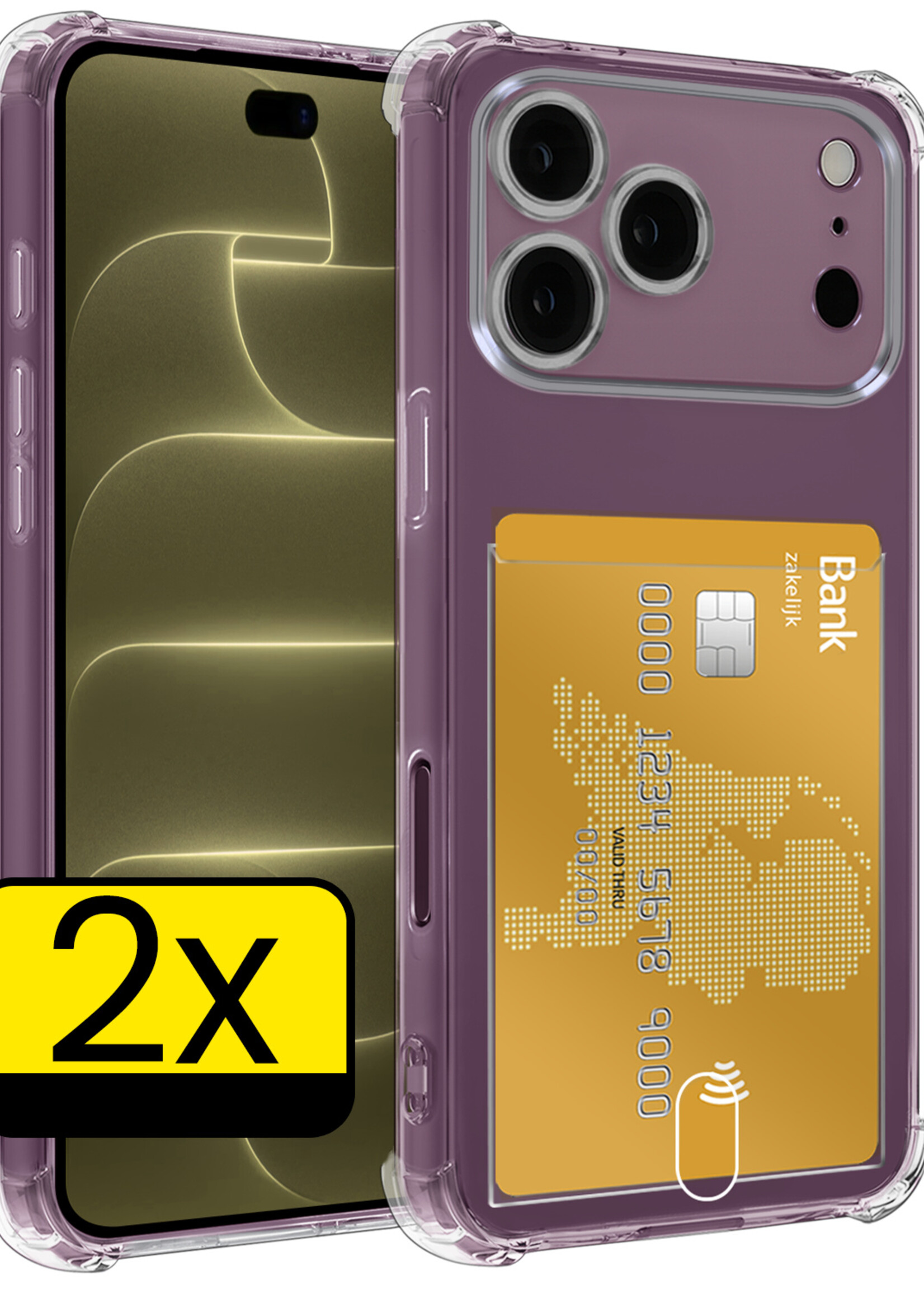 LUQ LUQ iPhone 18 Pro Max Hoesje Pashouder - 2 PACK