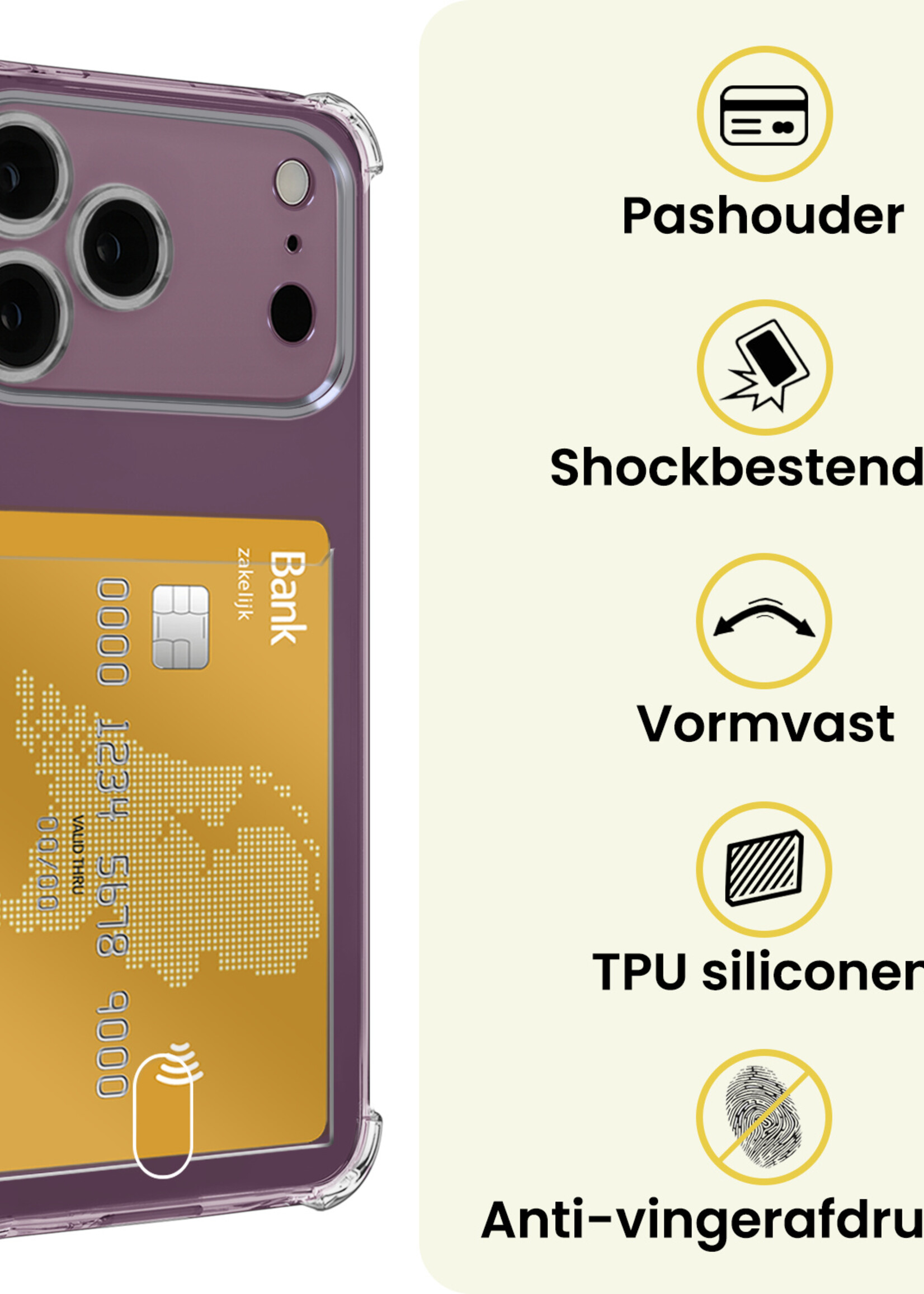 LUQ LUQ iPhone 18 Pro Max Hoesje Pashouder - 2 PACK