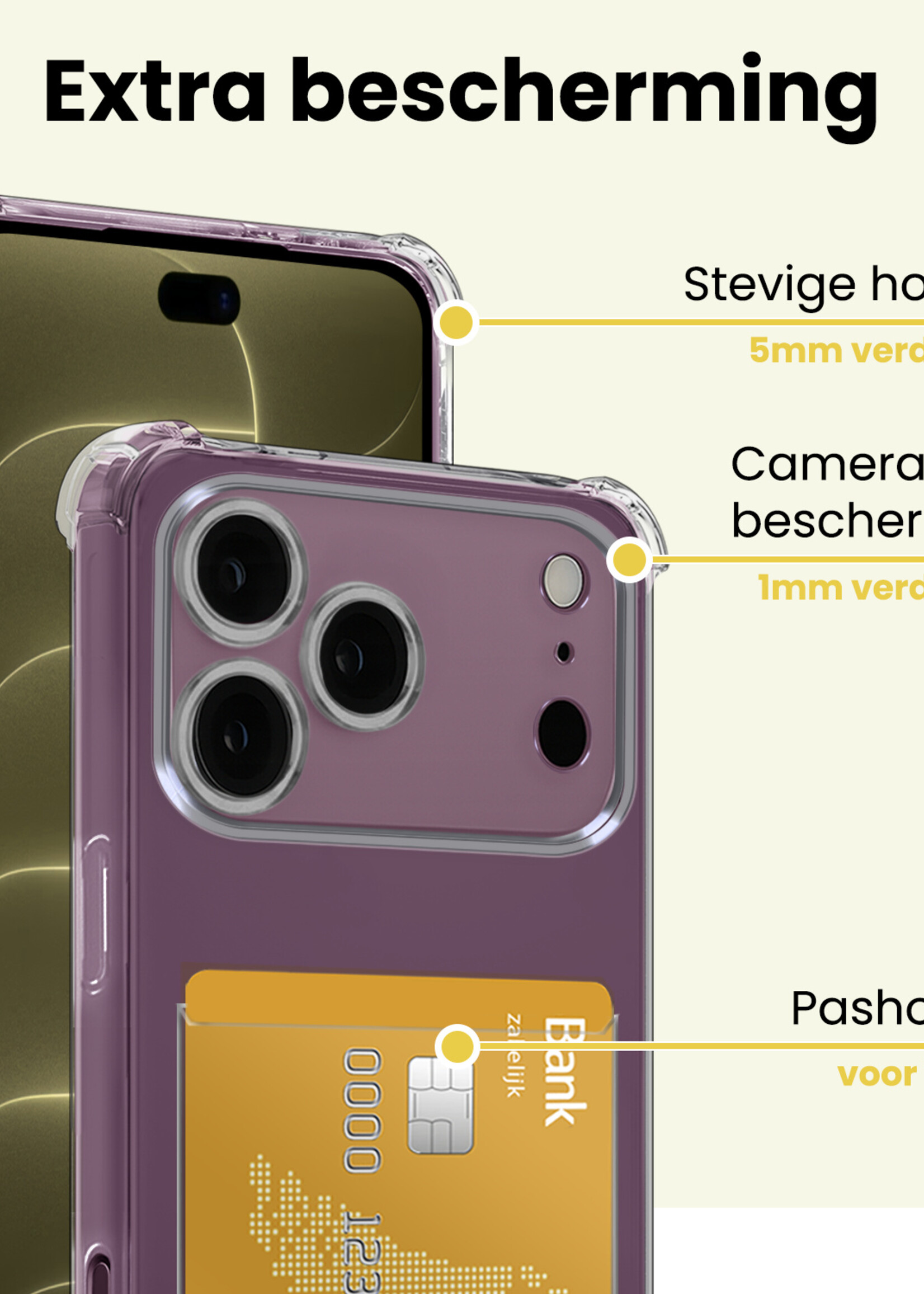 LUQ LUQ iPhone 18 Pro Max Hoesje Pashouder - 2 PACK