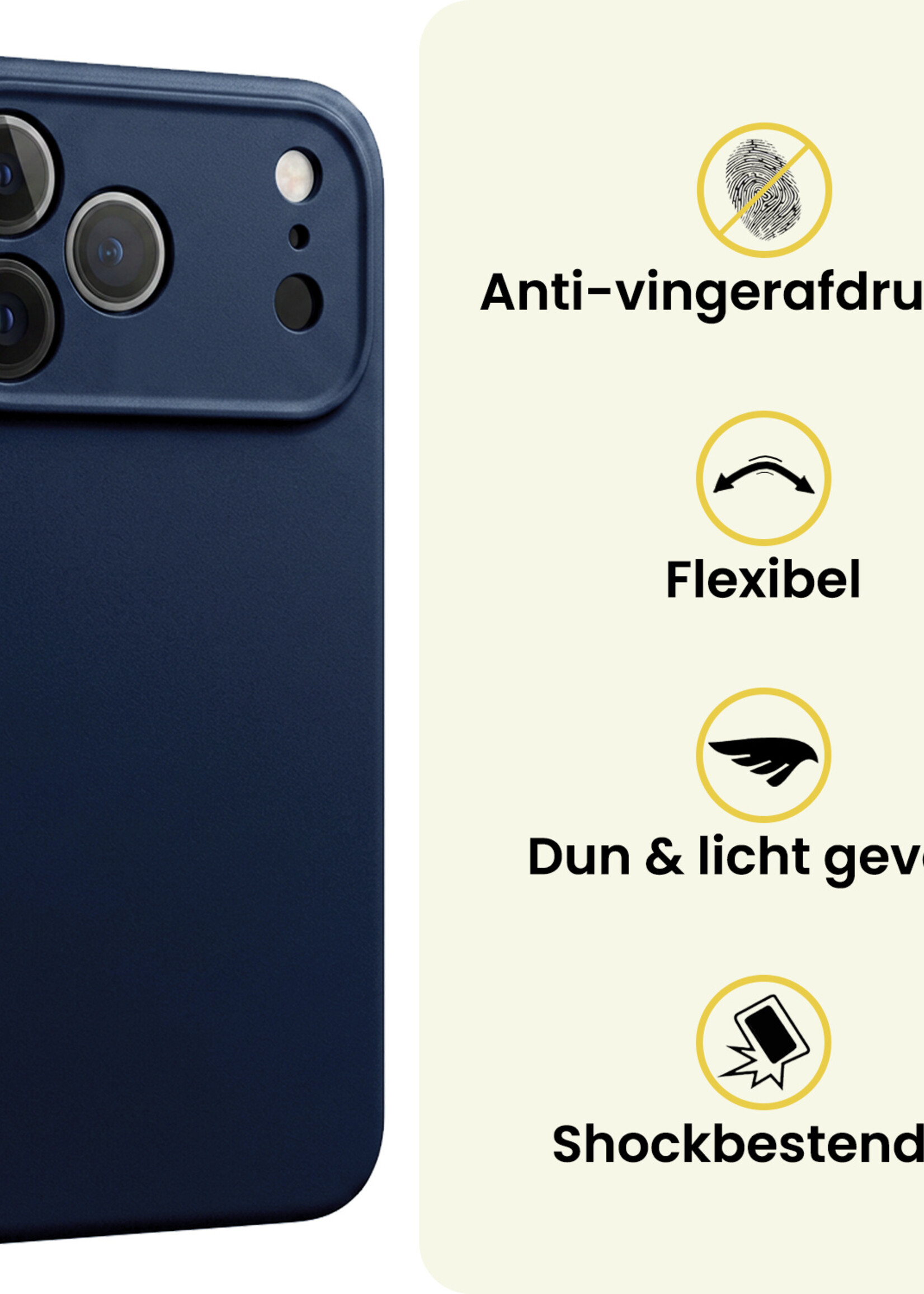 LUQ LUQ iPhone 18 Pro Hoesje Siliconen - Donkerblauw