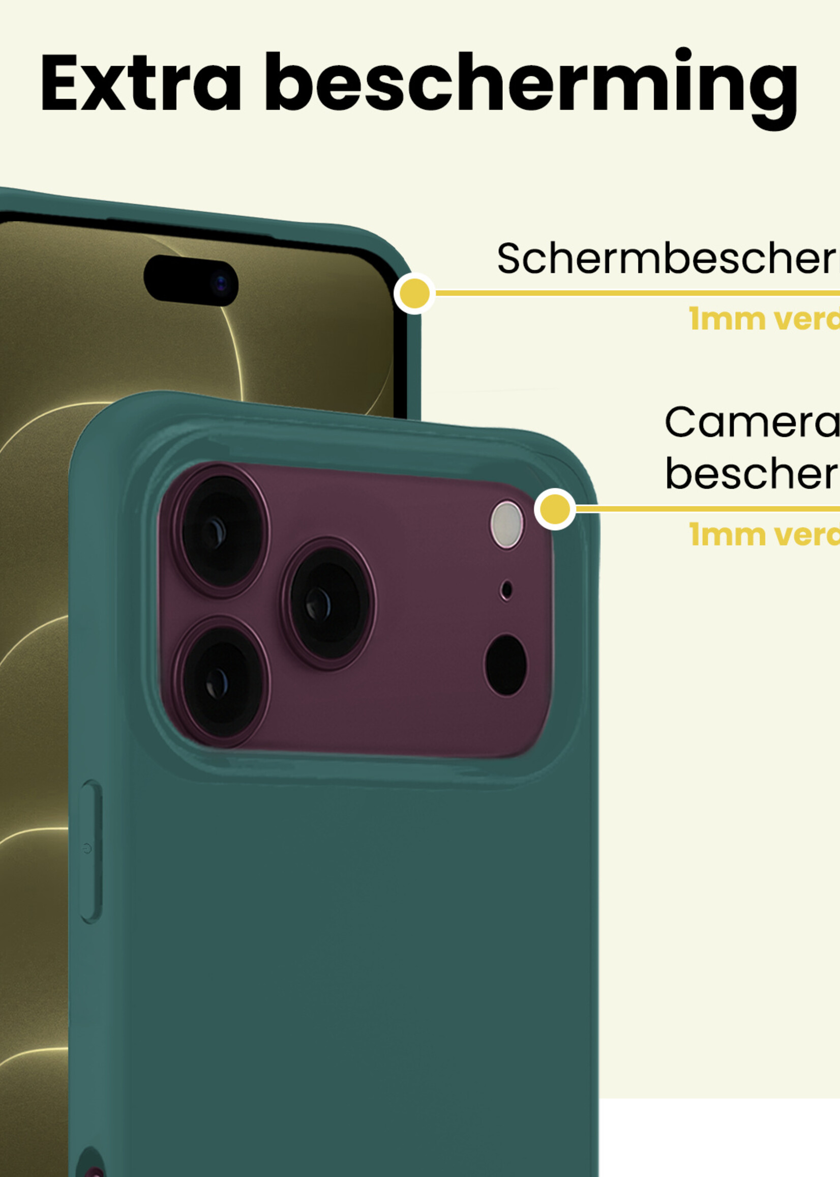 LUQ LUQ iPhone 18 Pro Hoesje Siliconen - Donkergroen