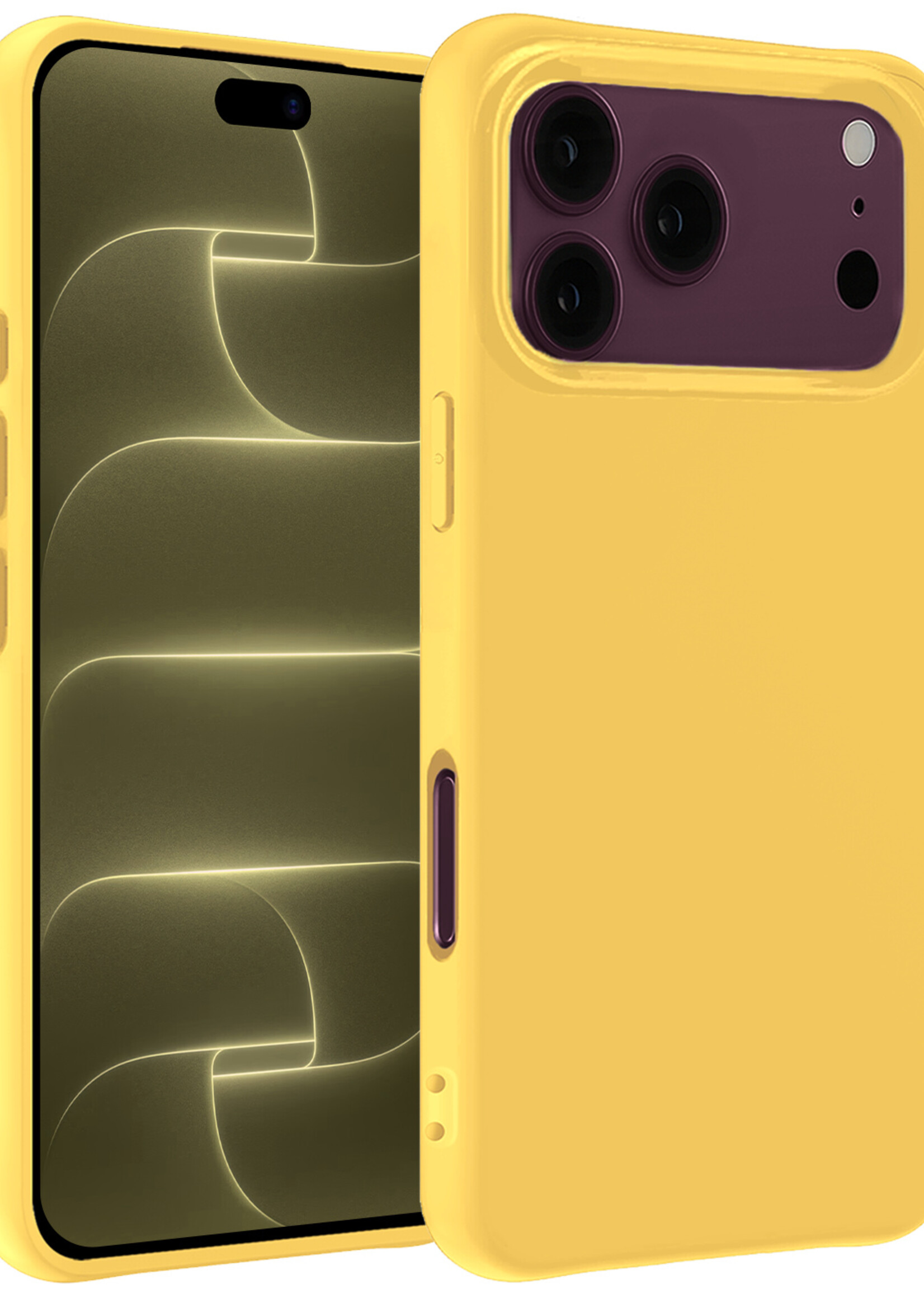 LUQ LUQ iPhone 18 Pro Hoesje Siliconen - Geel