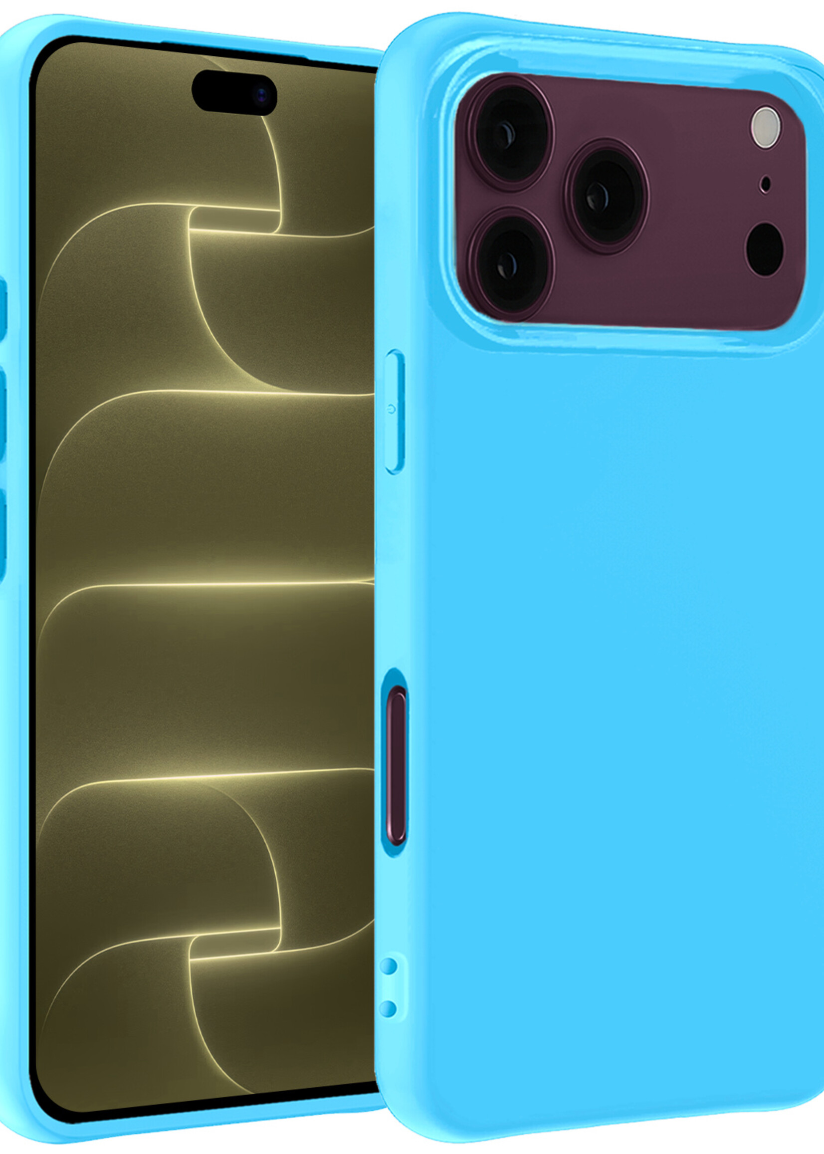 LUQ LUQ iPhone 18 Pro Hoesje Siliconen - Lichtblauw