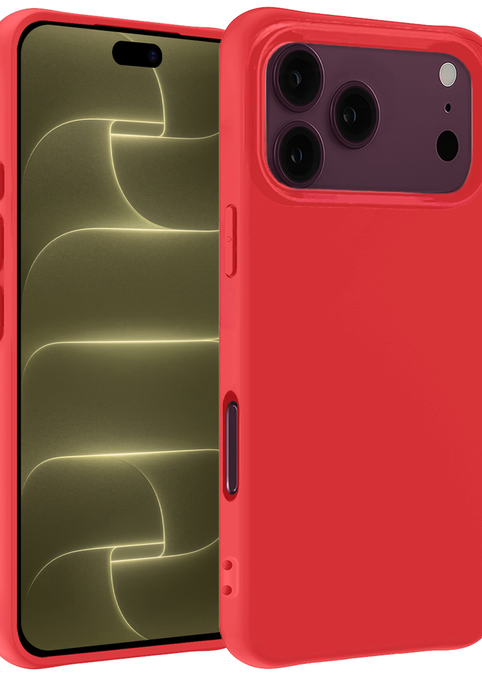 LUQ LUQ iPhone 18 Pro Hoesje Siliconen - Rood