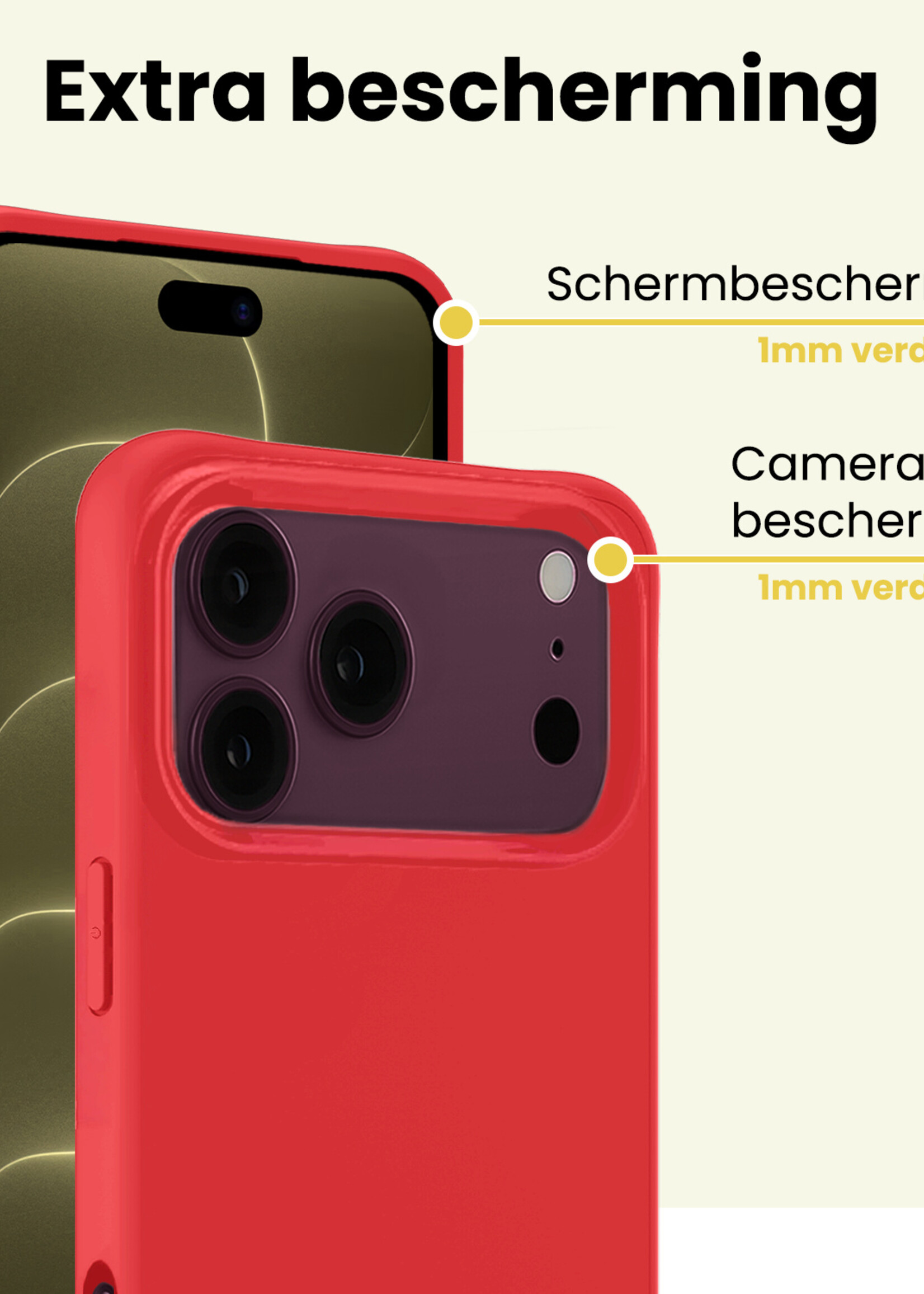 LUQ LUQ iPhone 18 Pro Hoesje Siliconen - Rood