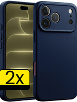 LUQ LUQ iPhone 18 Pro Hoesje Siliconen - Donkerblauw - 2 PACK