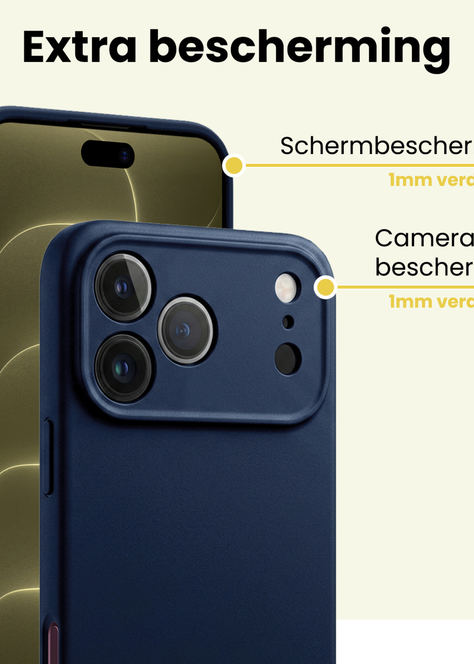 LUQ LUQ iPhone 18 Pro Hoesje Siliconen - Donkerblauw - 2 PACK