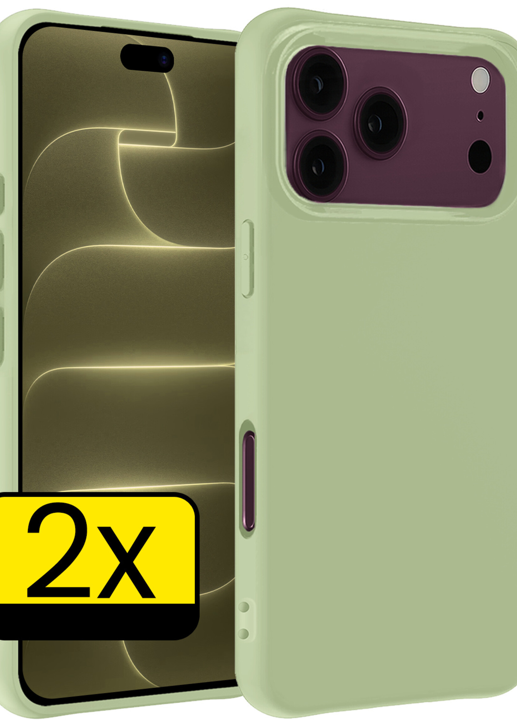 LUQ LUQ iPhone 18 Pro Hoesje Siliconen - Groen - 2 PACK