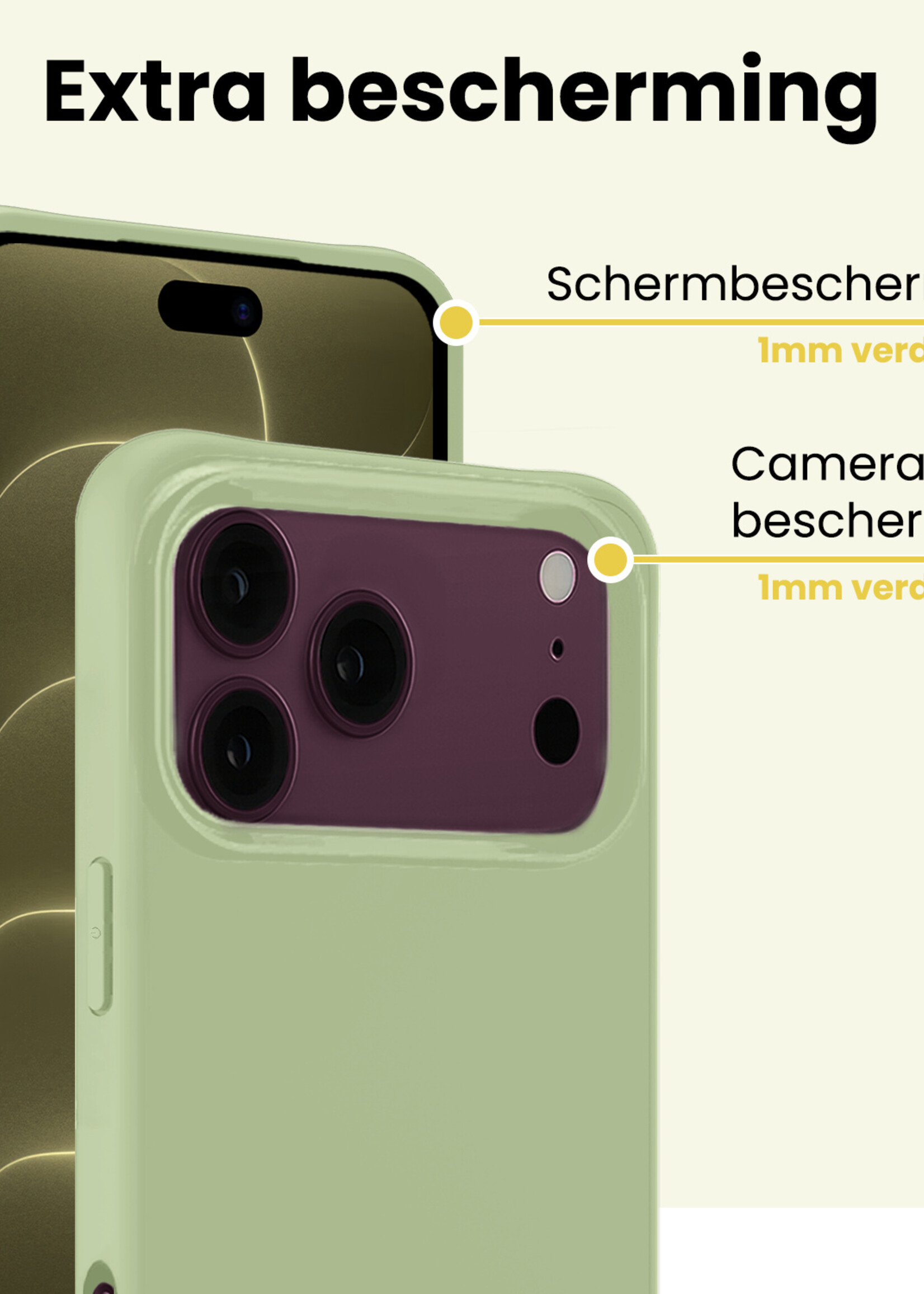 LUQ LUQ iPhone 18 Pro Hoesje Siliconen - Groen - 2 PACK