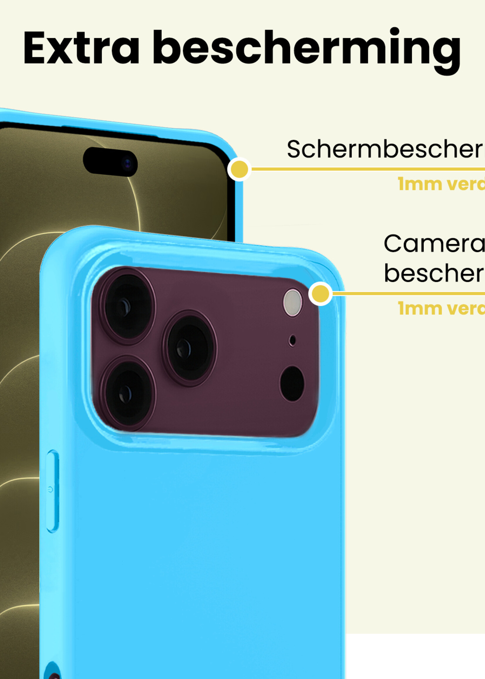 LUQ LUQ iPhone 18 Pro Hoesje Siliconen - Lichtblauw - 2 PACK