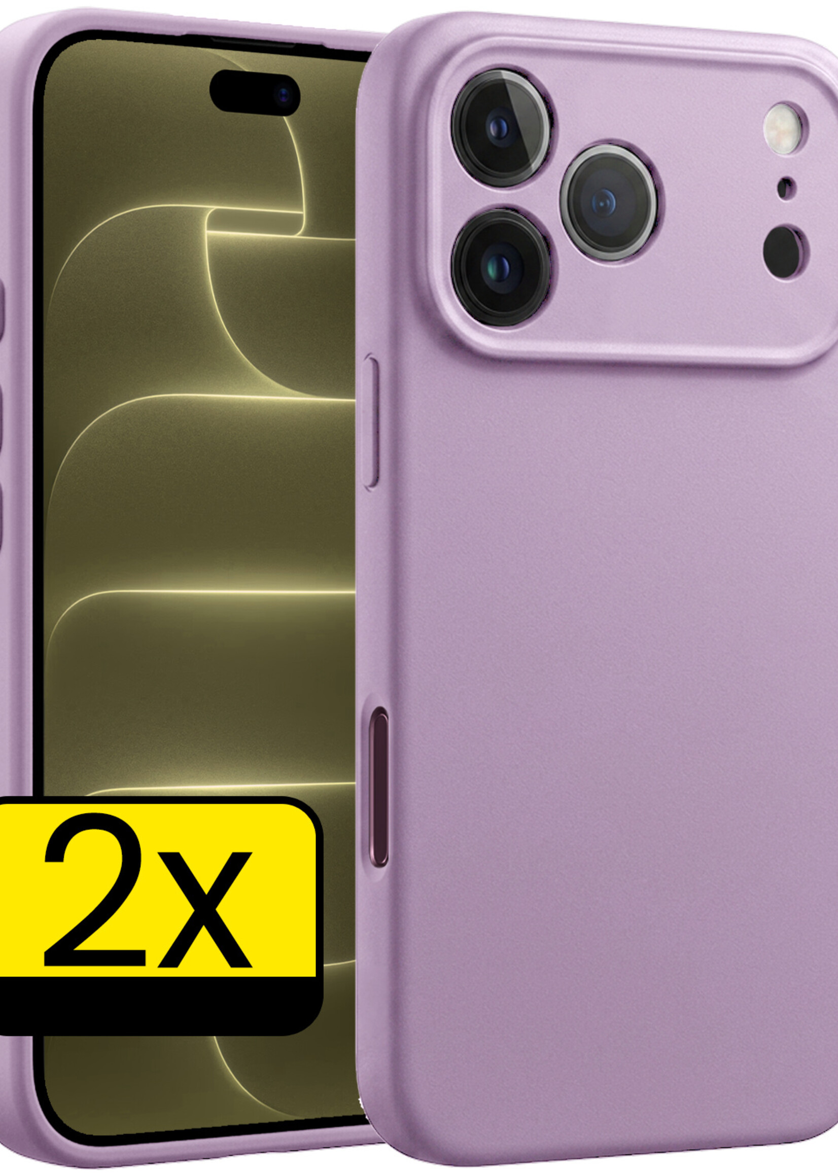 LUQ LUQ iPhone 18 Pro Hoesje Siliconen - Lila - 2 PACK