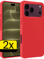 LUQ LUQ iPhone 18 Pro Hoesje Siliconen - Rood - 2 PACK