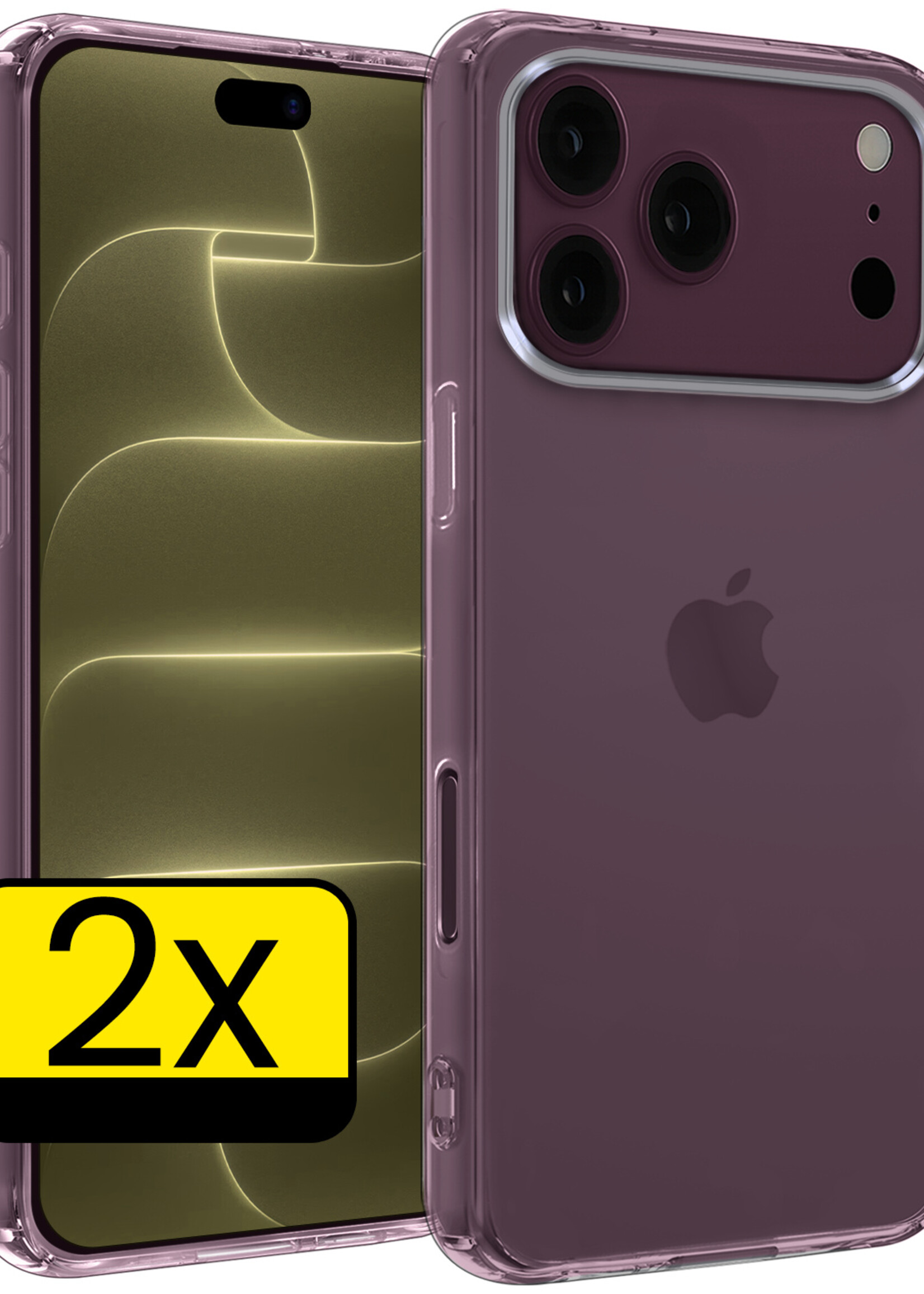LUQ LUQ iPhone 18 Pro Hoesje Siliconen - Transparant - 2 PACK