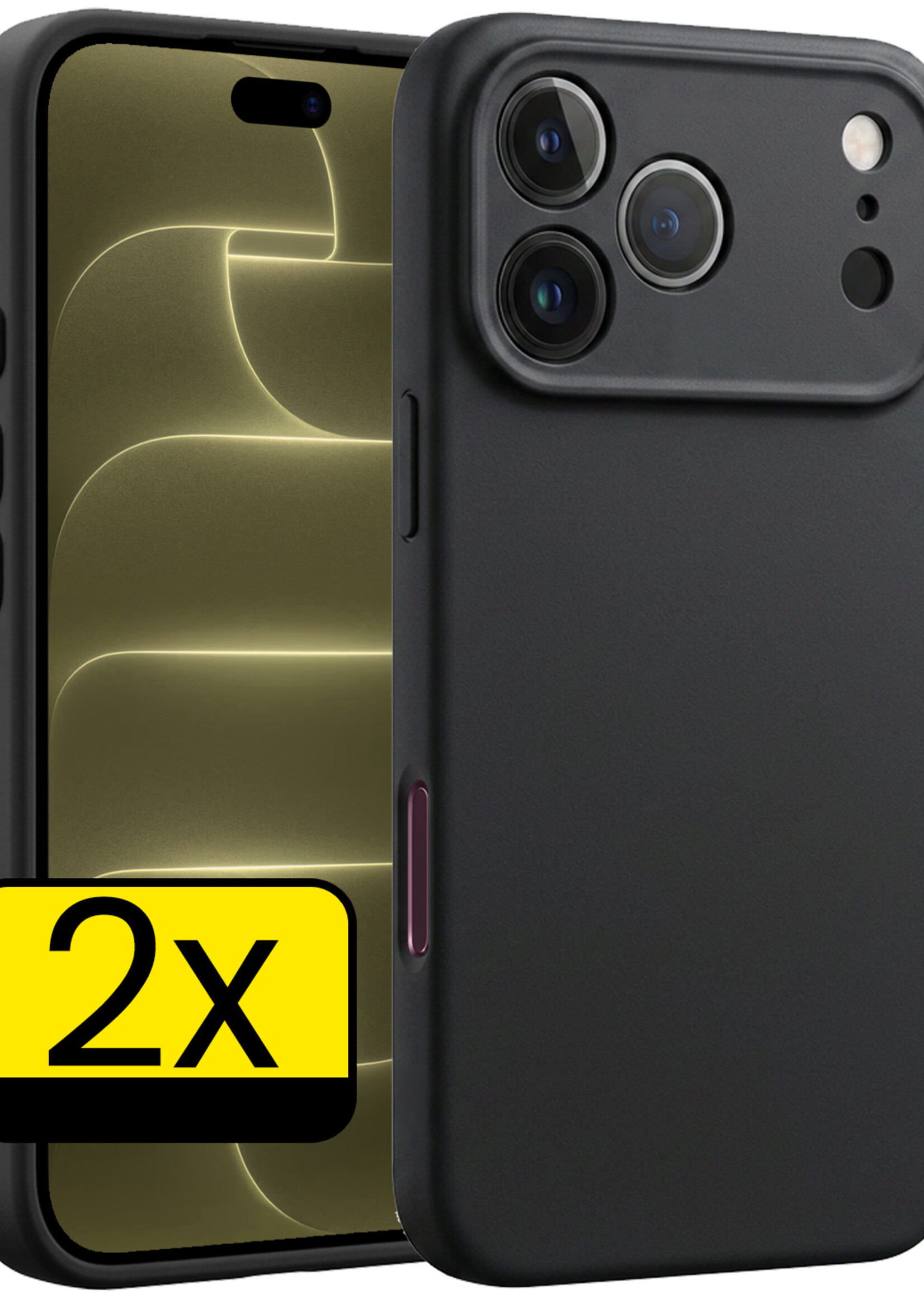 LUQ LUQ iPhone 18 Pro Hoesje Siliconen - Zwart - 2 PACK