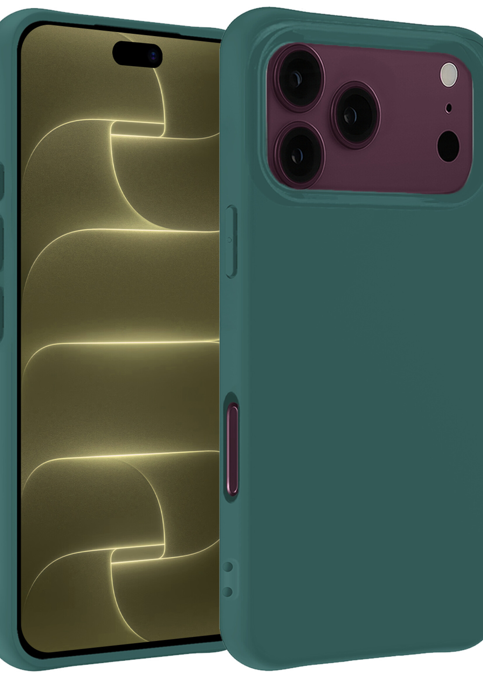 LUQ LUQ iPhone 18 Pro Max Hoesje Siliconen - Donkergroen
