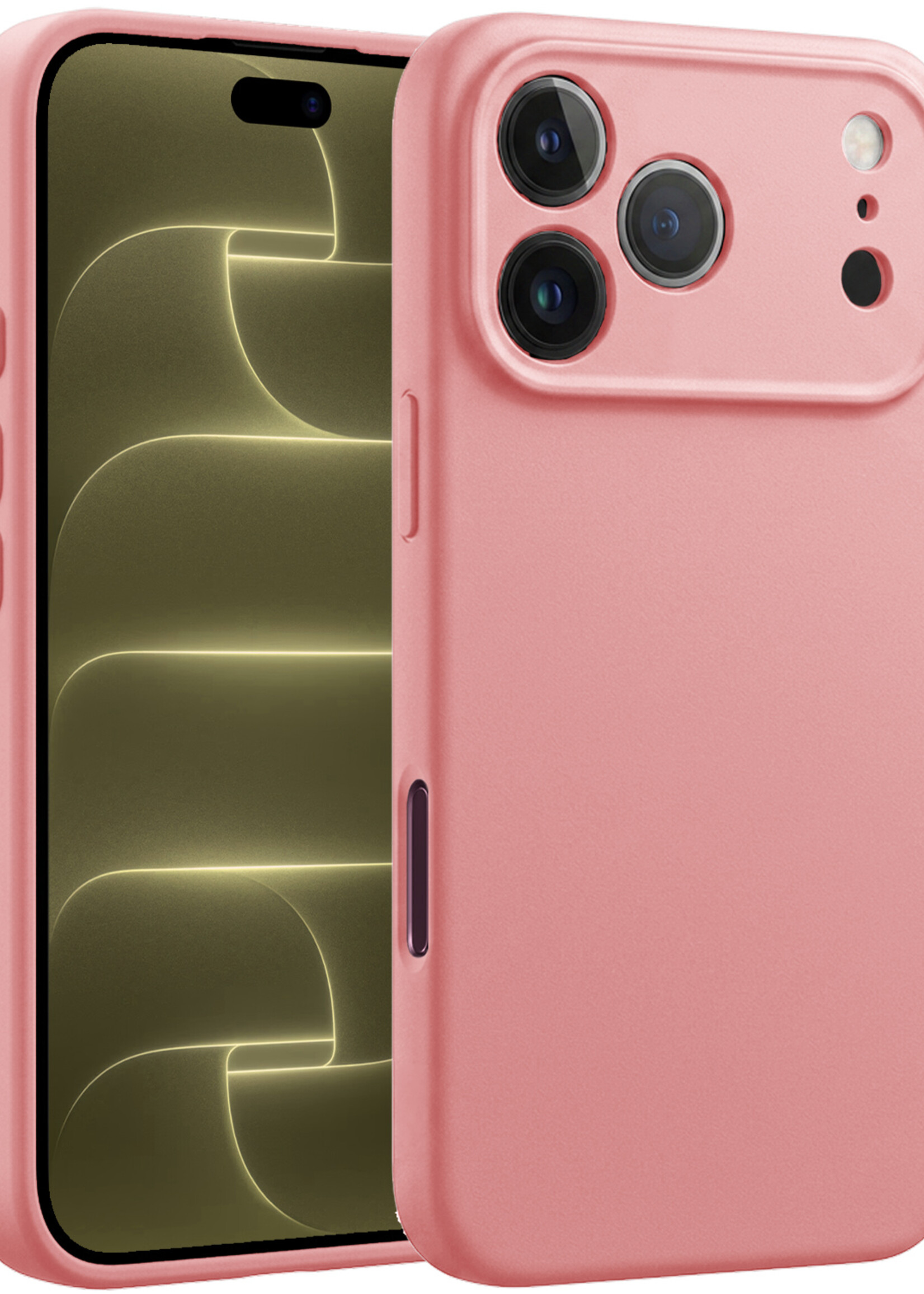 LUQ LUQ iPhone 18 Pro Max Hoesje Siliconen - Lichtroze