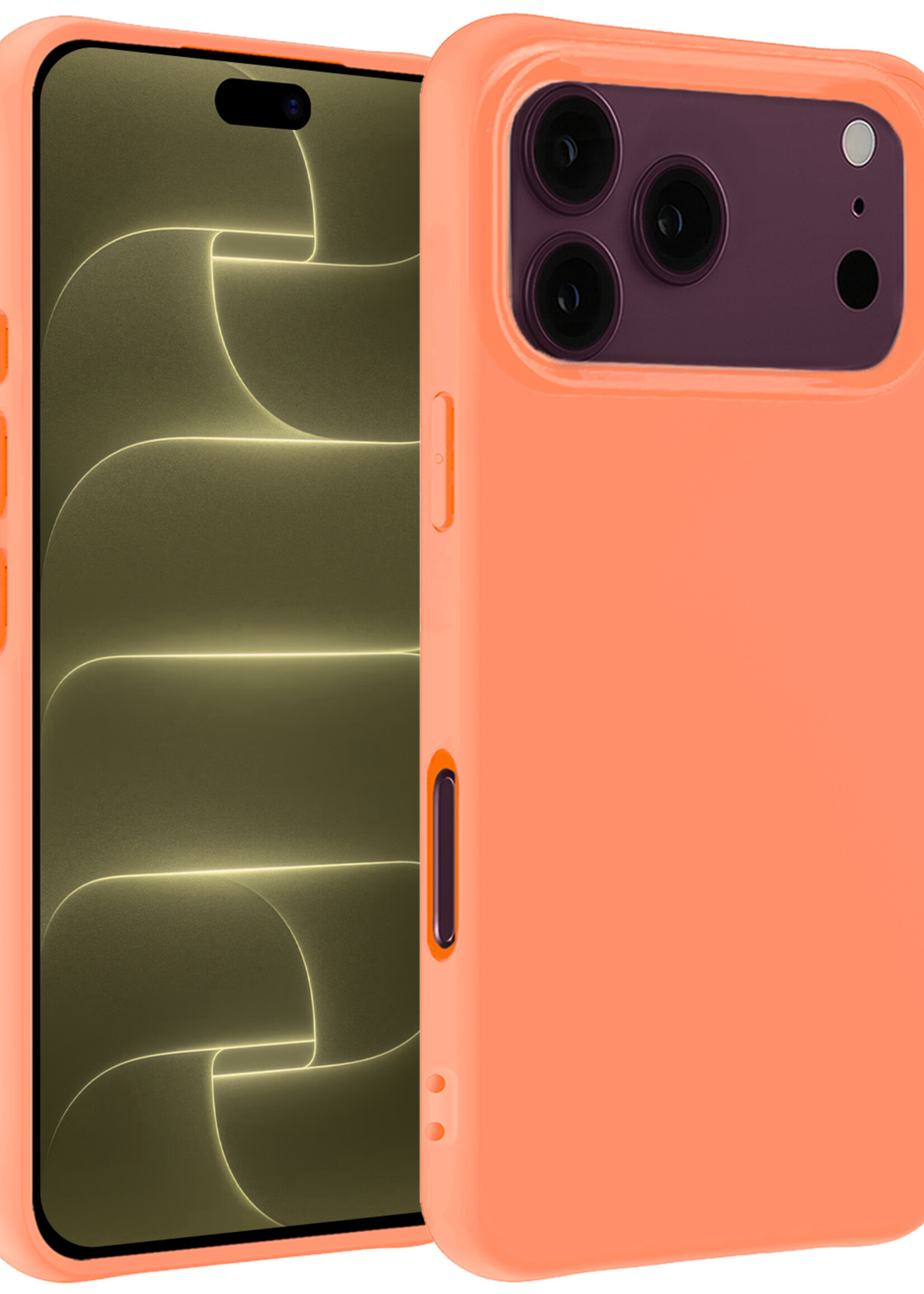 LUQ LUQ iPhone 18 Pro Max Hoesje Siliconen - Perzik