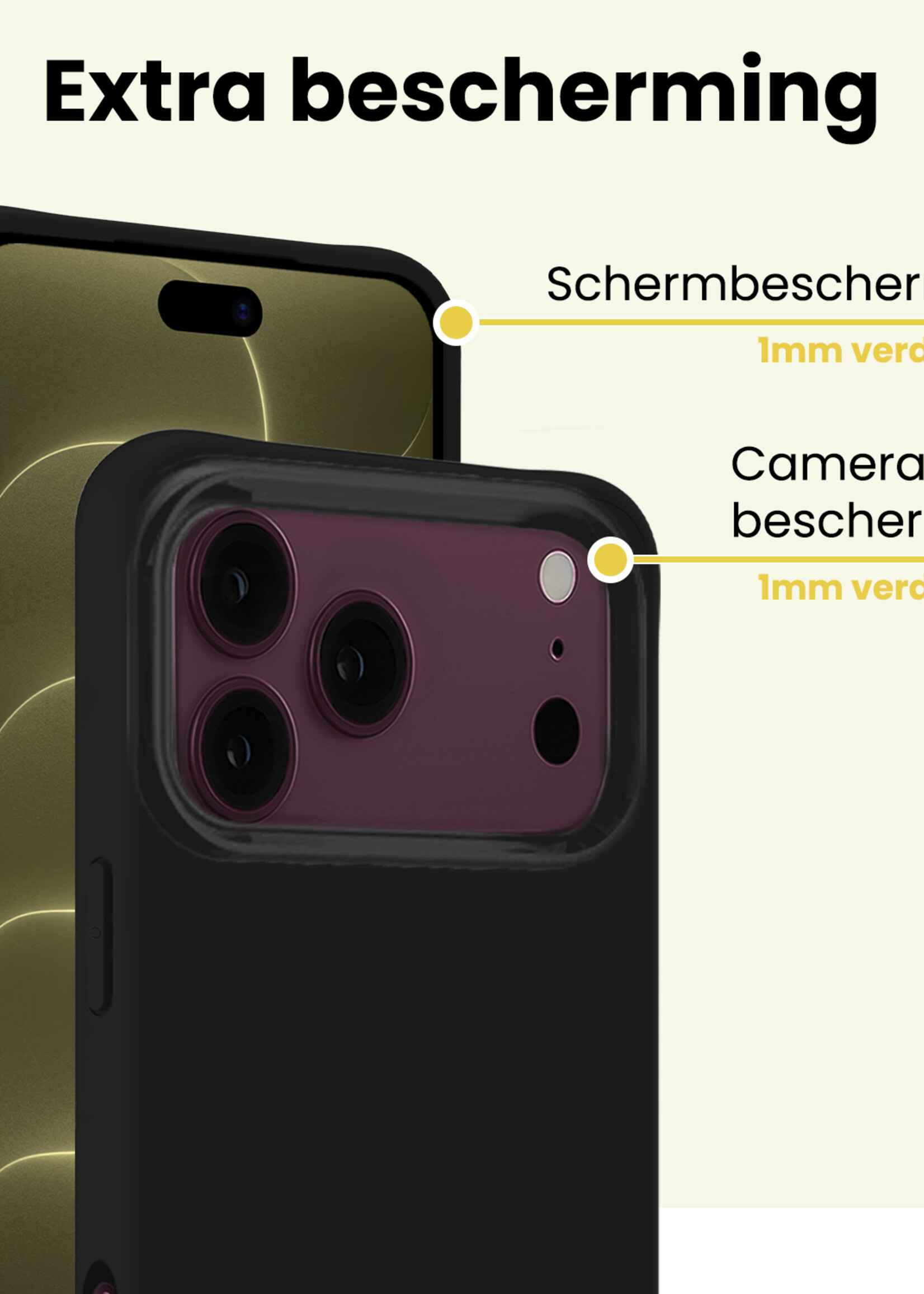 LUQ LUQ iPhone 18 Pro Max Hoesje Siliconen - Zwart