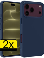 LUQ LUQ iPhone 18 Pro Max Hoesje Siliconen - Donkerblauw - 2 PACK